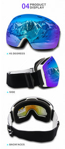 Ski Goggles Spherical Anti-Fog Protection